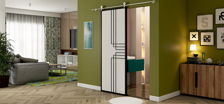 sliding bathroom door installation in Salida